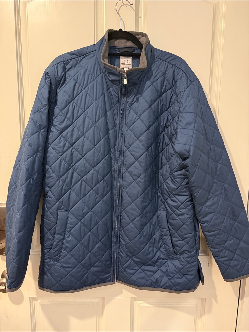 Peter Millar Blue Quilted Zip-Front Jacket